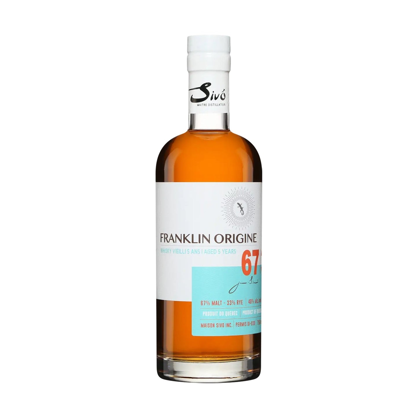 Franklin Origine 67/33 Whisky de 5 ans d'âge 750ml
