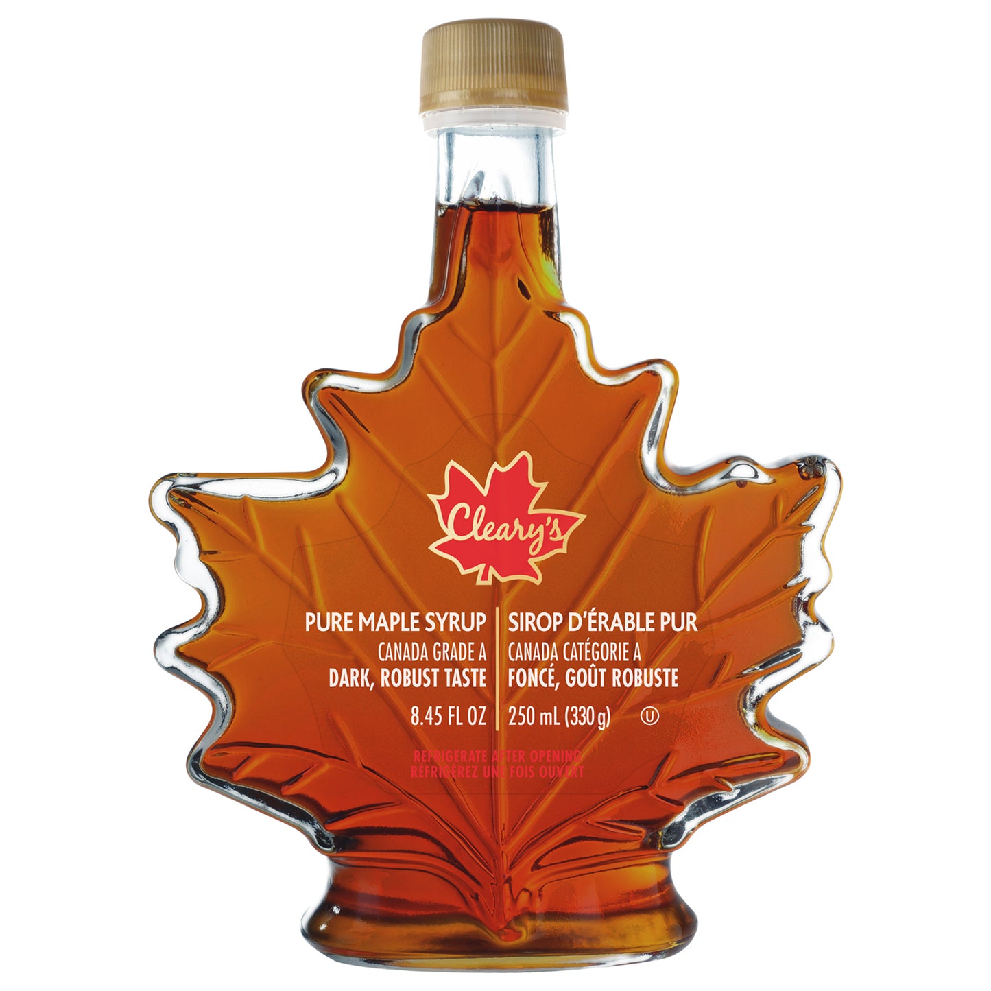 Cleary's Maple Syrup Dark Leaf Bottle 250ml